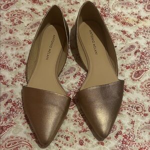 ANTONIO MELANI Metallic Gold Flats